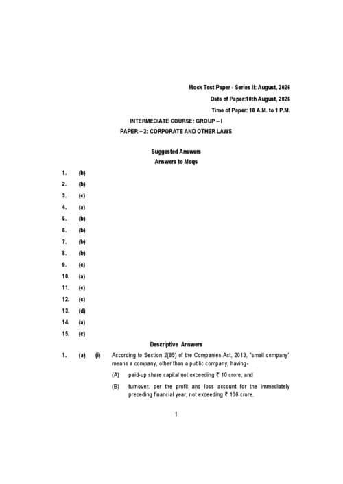First page of CA inter September 26 MTP series ll solutions