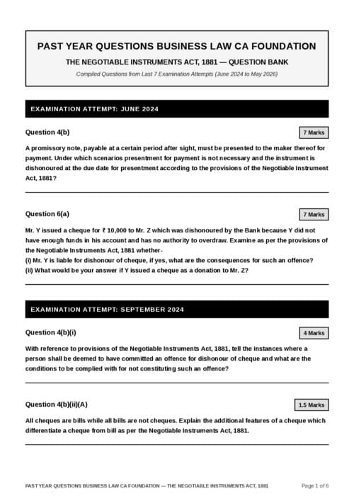 First page of negotiable instrument