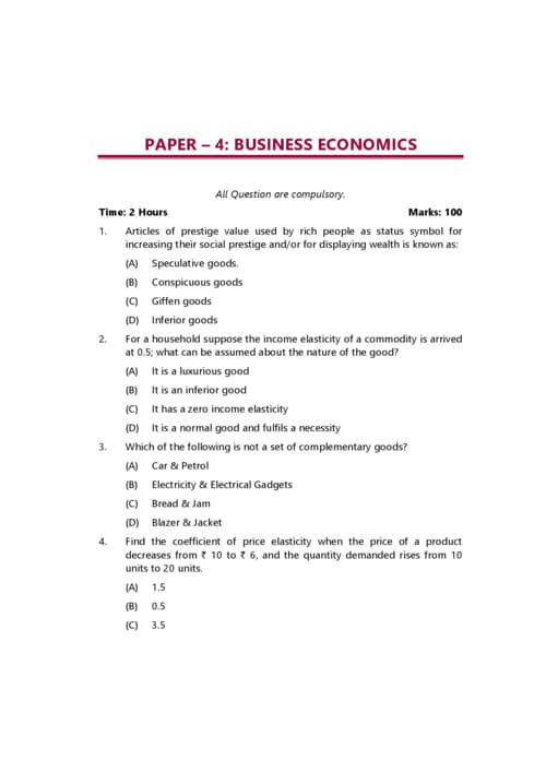 First page of economics paper