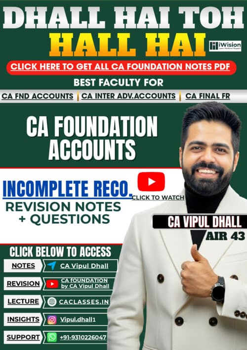 First page of CA Foundation Accounts Sept 26 - Incomplete Records Handwritten Notes