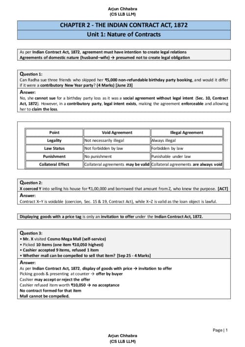 First page of law super 100 question