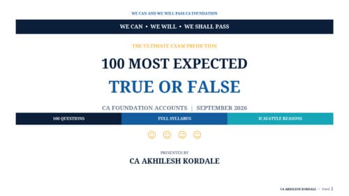 First page of Important true or false 100 questions