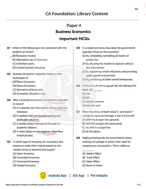 First page of REPEAT questions
