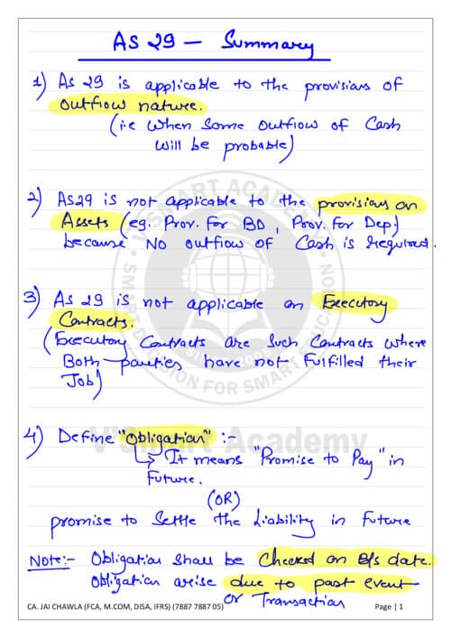 First page of As 29 handwritten