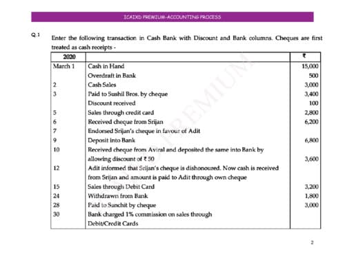 First page of CA FOUNDATION account most imp 24 question
