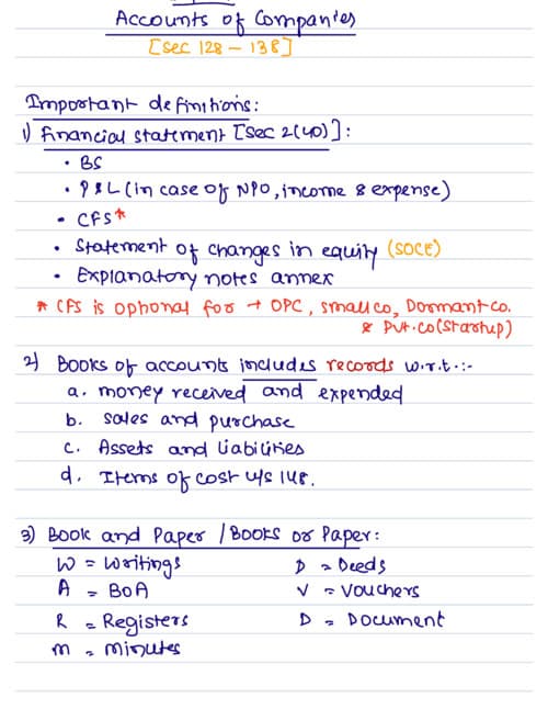 First page of Ca inter handwritten notes