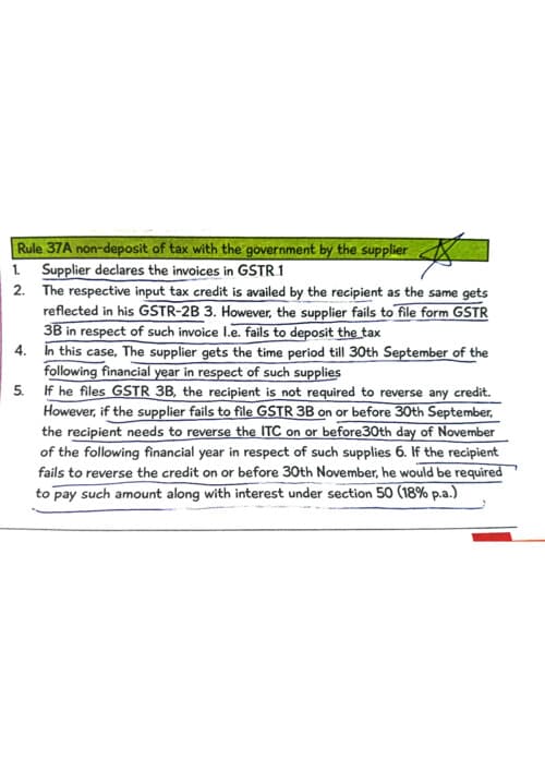 First page of Important section and rules in ITC (GST) SECTION 18(6), RULE 37A AND RULE 86B