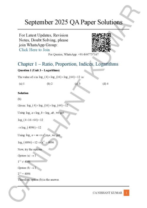 First page of Quantitative Aptitude PYQ September 2025