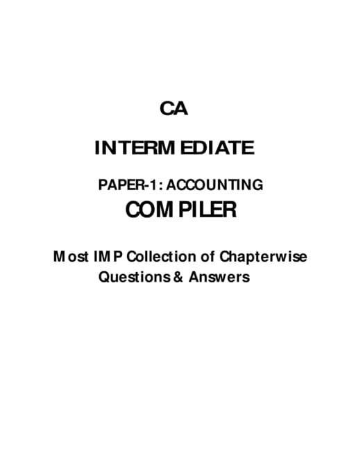 First page of PAPER-1: ACCOUNTING COMPILER Most IMP Collection of Chapterwise Questions & Answers