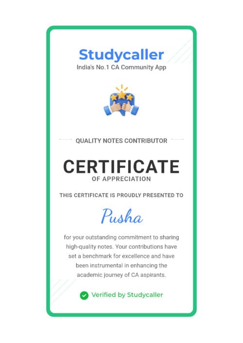 First page of certificate