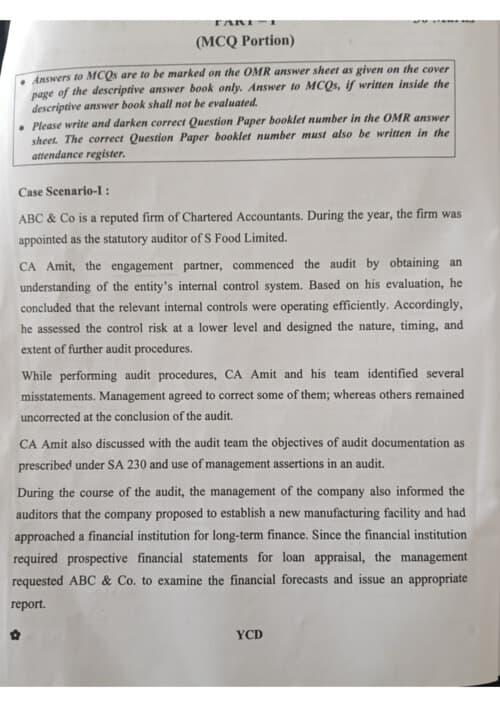 First page of Sep 26 Audit question paper