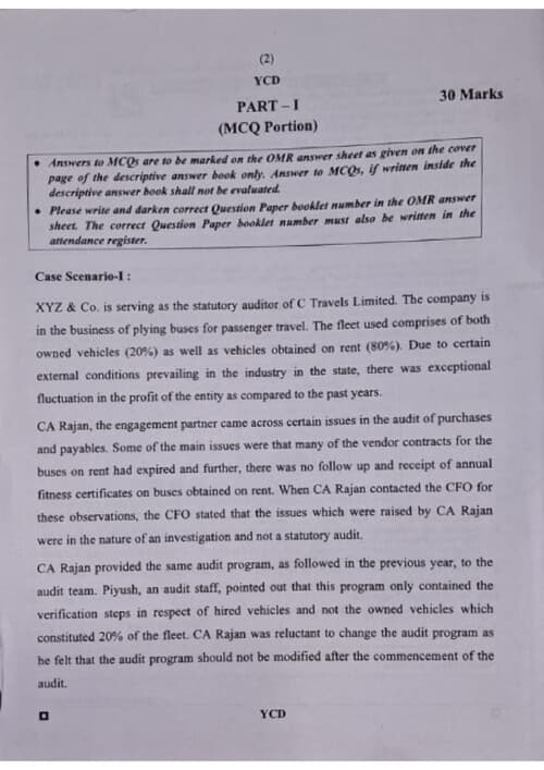 First page of Audit Sep 2026 Question paper If Anybody wants PW, Vishwas CA and Parag Sir classes DM me ✅