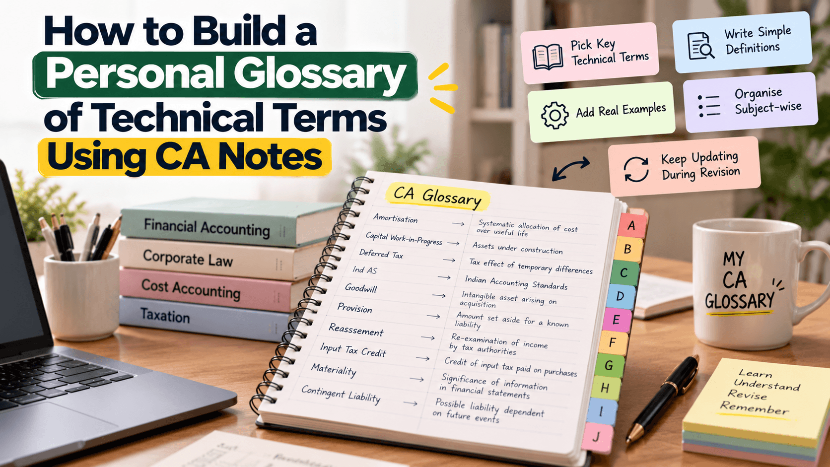 How to Build a Personal Glossary of Technical Terms Using CA Notes