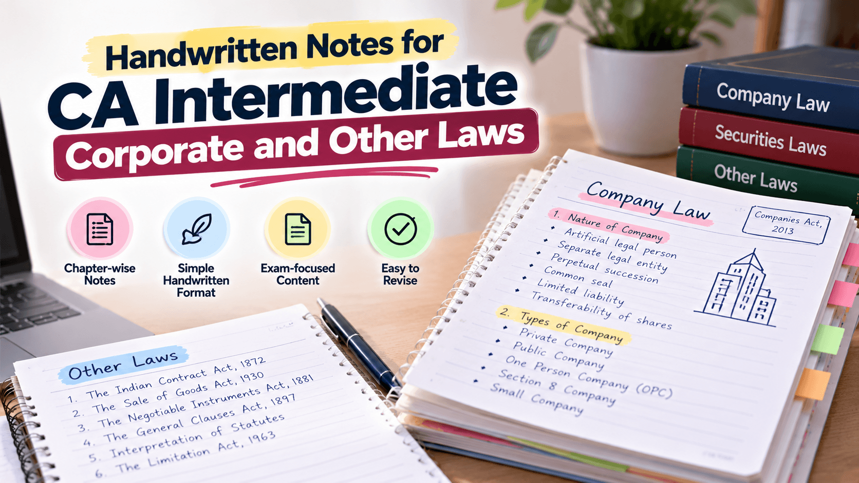 Handwritten Notes for CA Intermediate Corporate and Other Laws