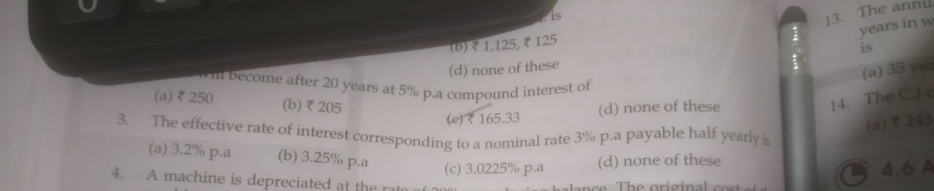 Image attached to the doubt: how to find The effective rate of interest corresponding to a nominal rate 3%…