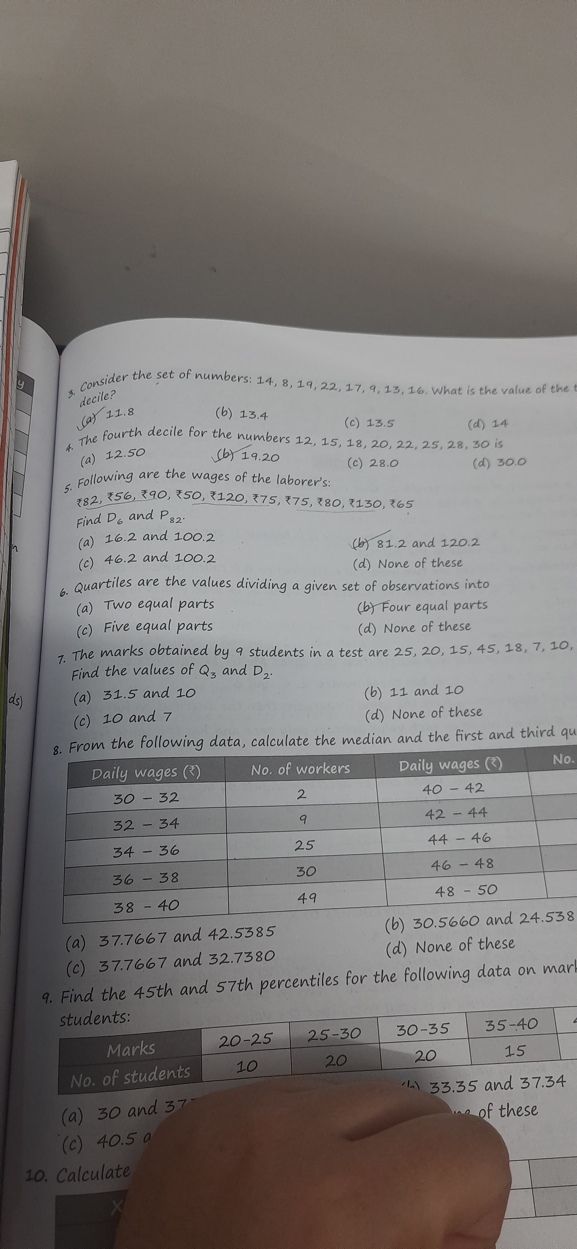 Image attached to the doubt: Q5 ka answer a de rakha h but aana b chaiye...