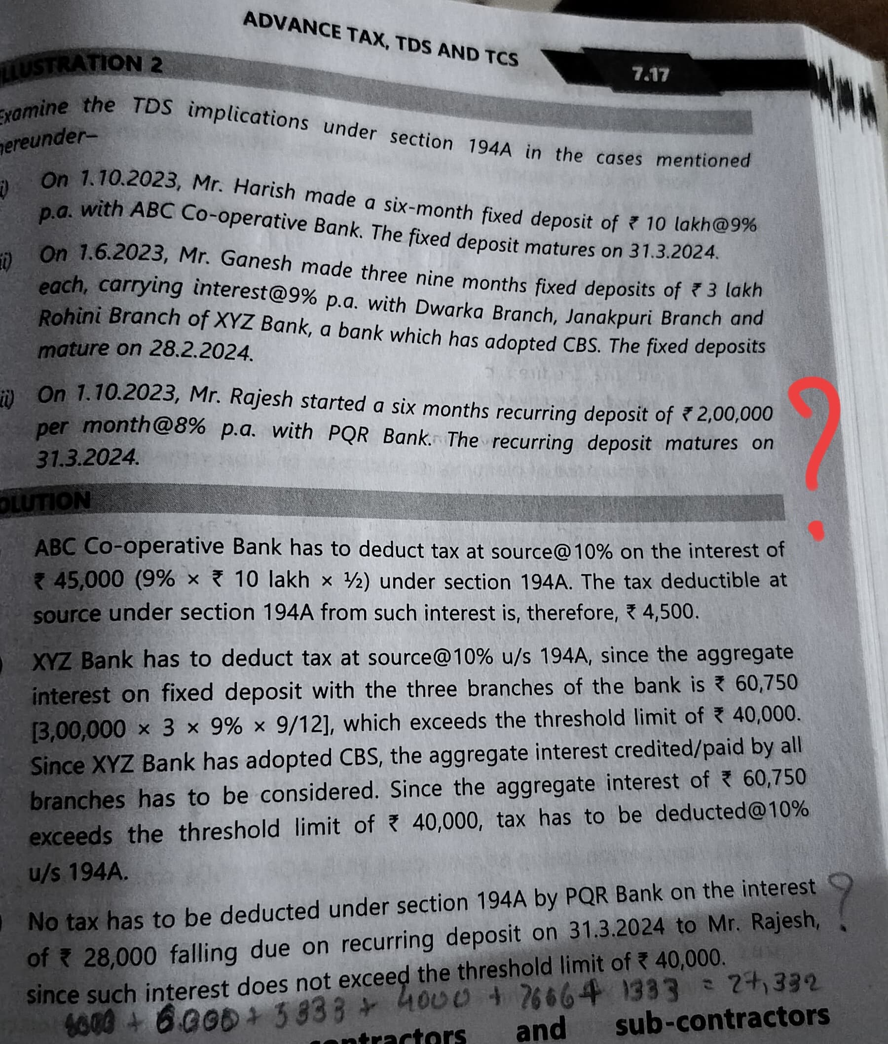 Image attached to the doubt: Not getting calculation of 3rd question...