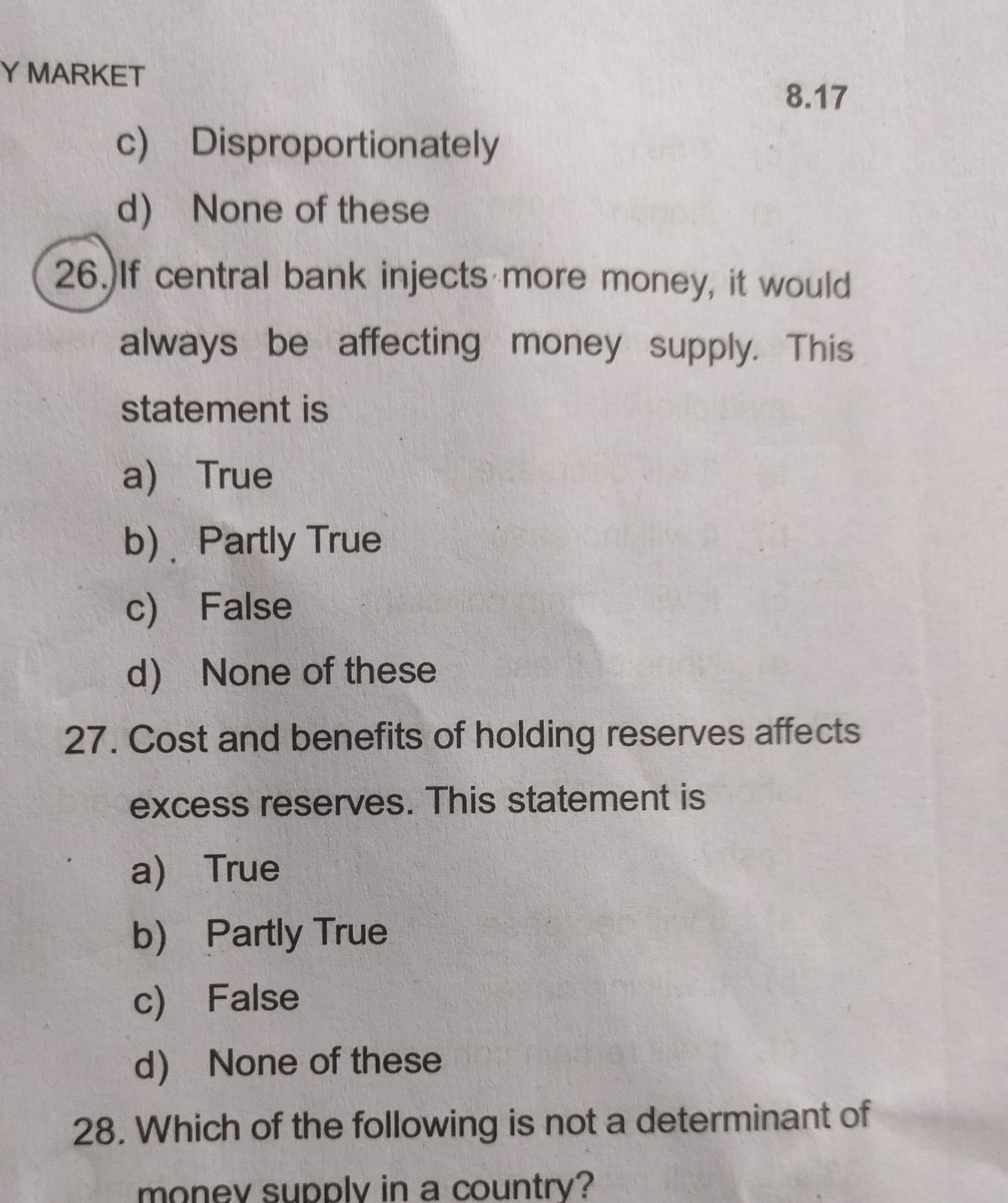 Image attached to the doubt: Can anyone explain 26 ques answer is false