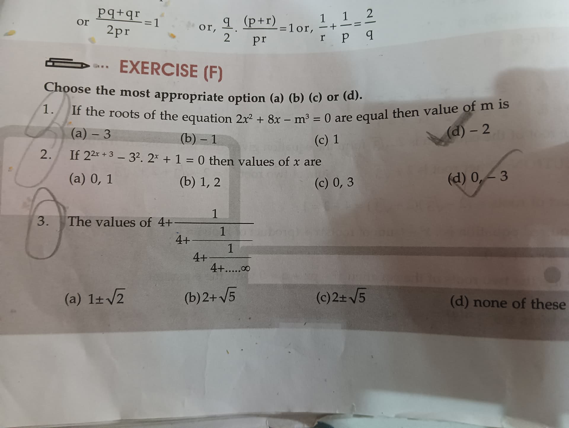 Image attached to the doubt: Can you explain me question no. 3?? {Ch-equations}