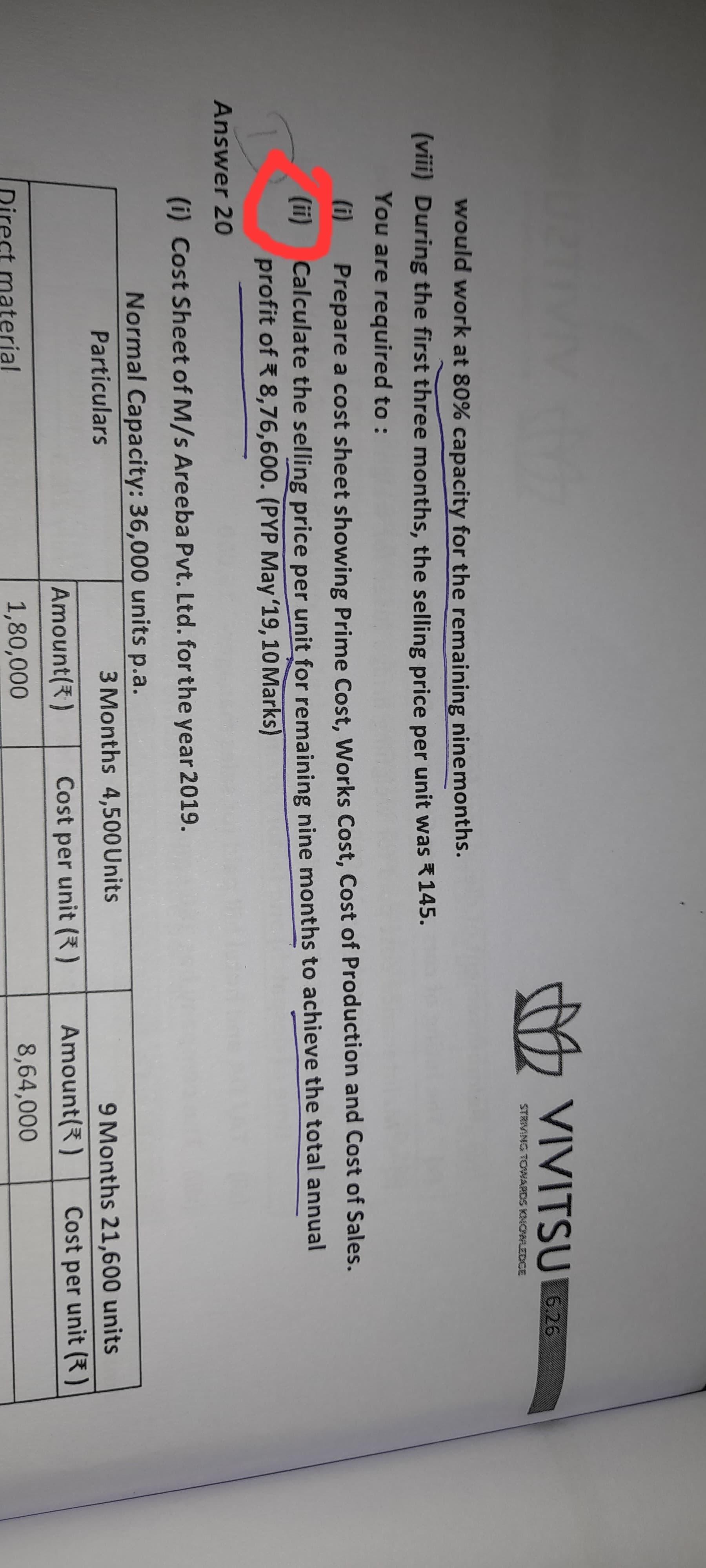 Image attached to the doubt: I couldn't understand point ii calculation can anyone explain?