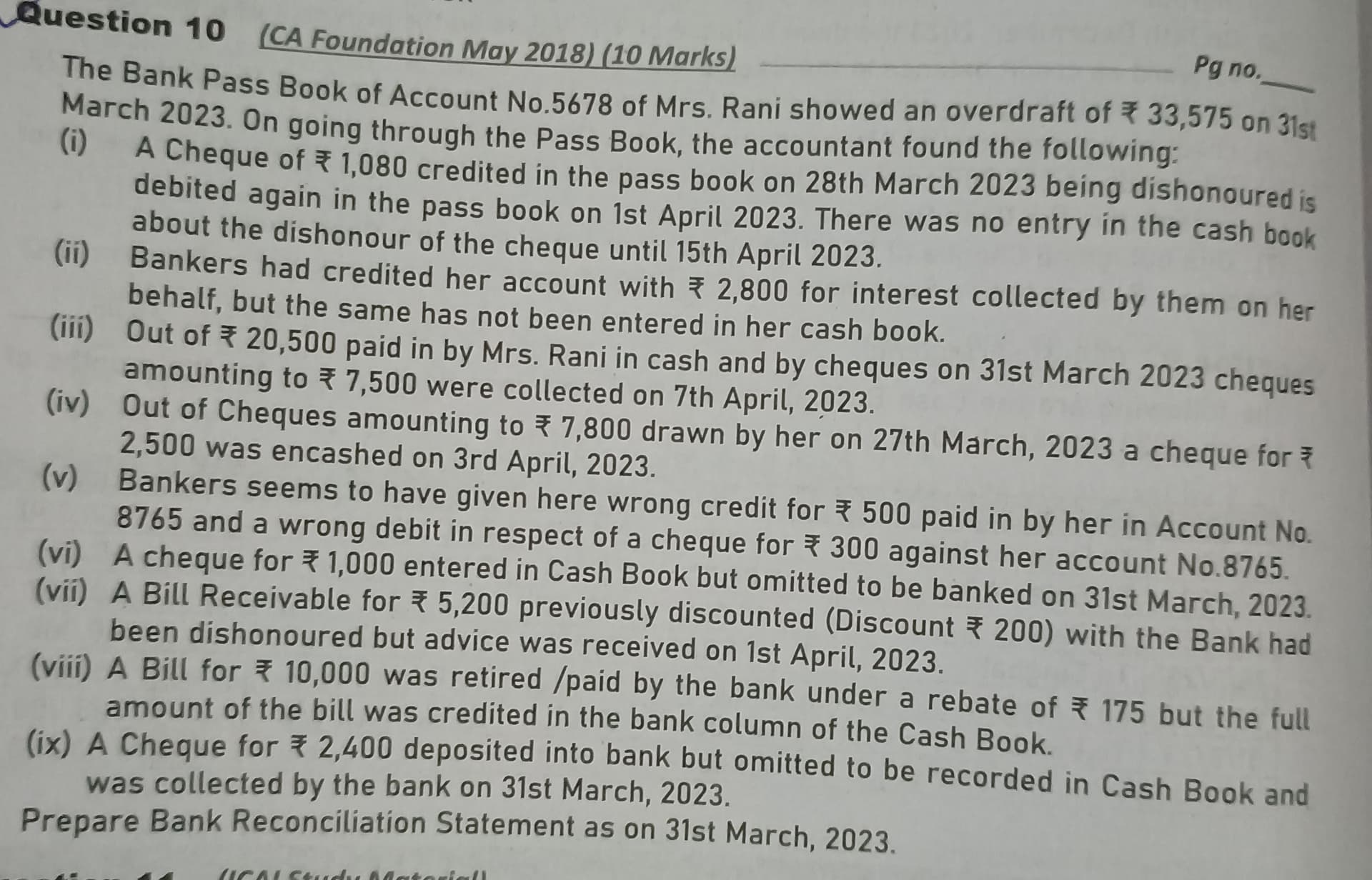 Image attached to the doubt: Can anyone help me with 8th point of this question of bank reconciliation…