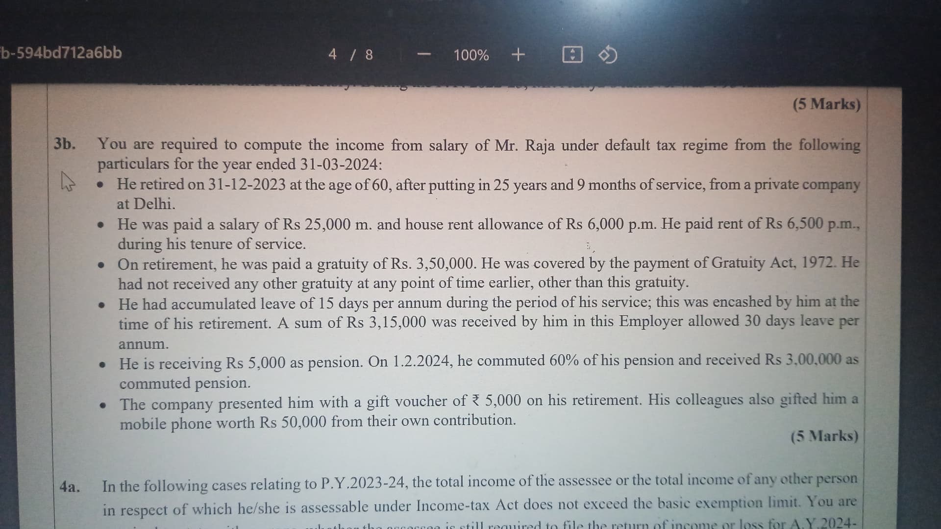 Image attached to the doubt: Isme pension kitni taxable hogi