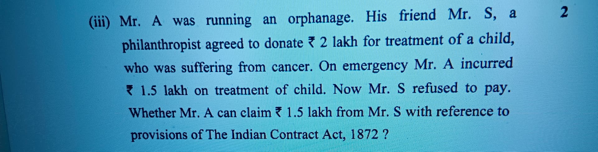 Image attached to the doubt: Which provision is the related and A can claim or sue to S . Anyone explain