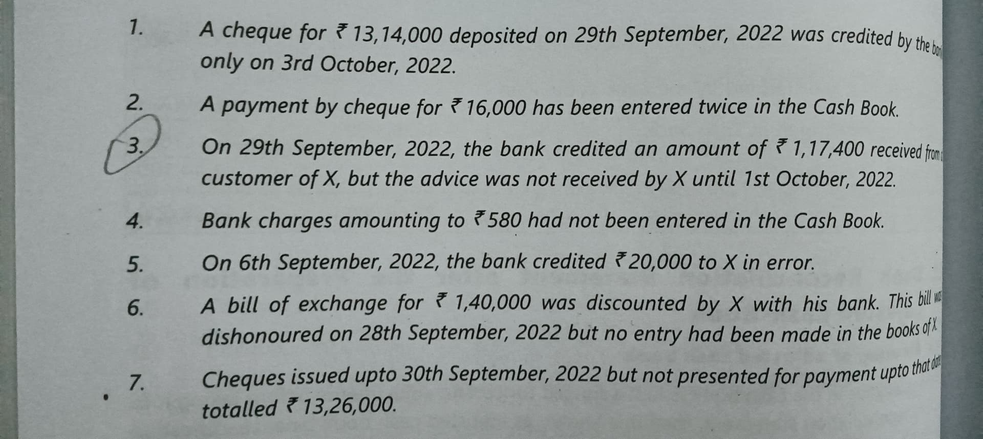 Image attached to the doubt: It is from BRS In (3), if X has received the information that his bank account…