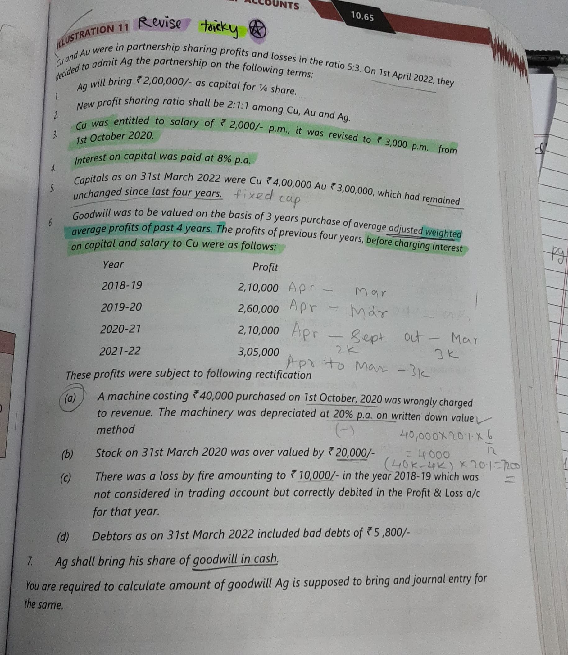 Image attached to the doubt: Adjustment a b and c