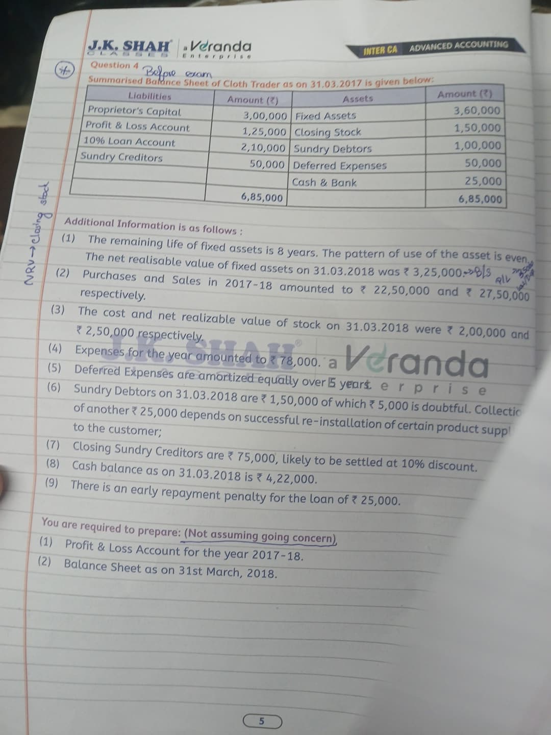 Image attached to the doubt: Can anyone give me the answer for this question from AS 1