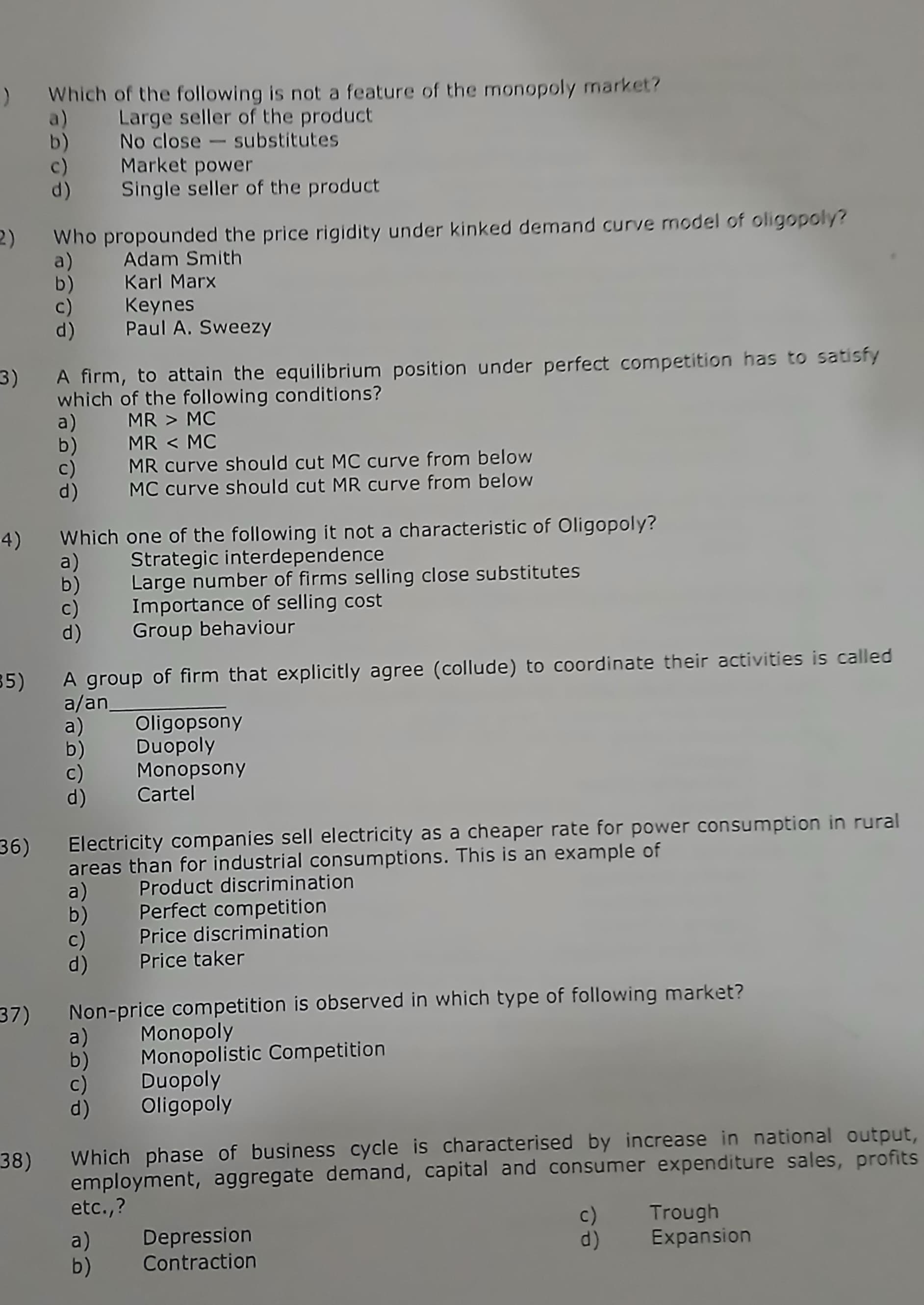 Image attached to the doubt: Can anyone give answer for these questions