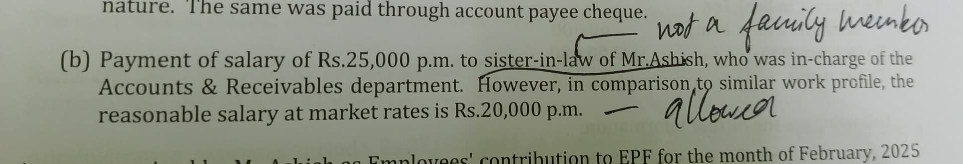 Image attached to the doubt: Why sister in law is not a relative in calculating pgbp ?? Why it is…