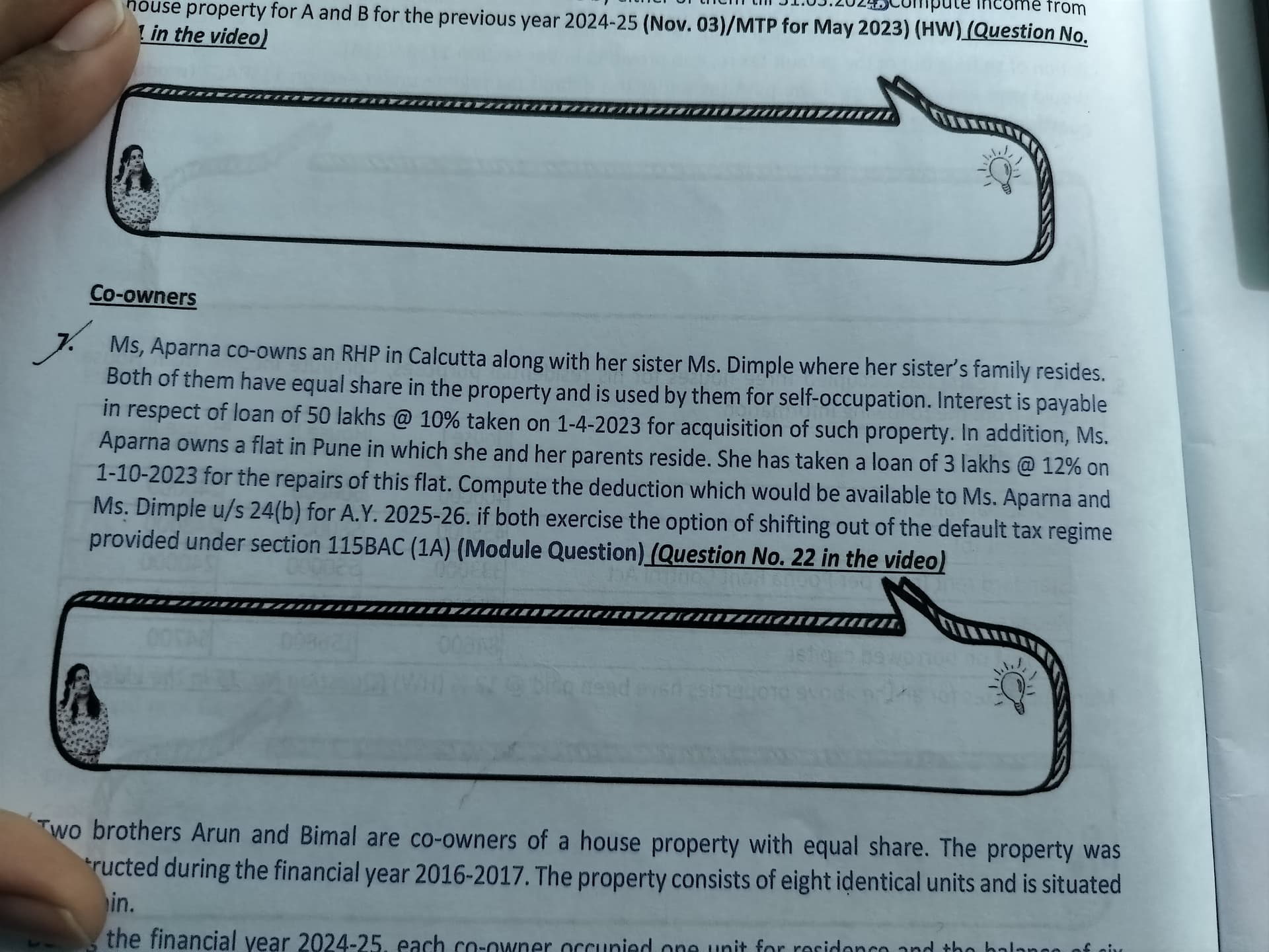 Image attached to the doubt: What will be amount of Aparna's loan of pune flat