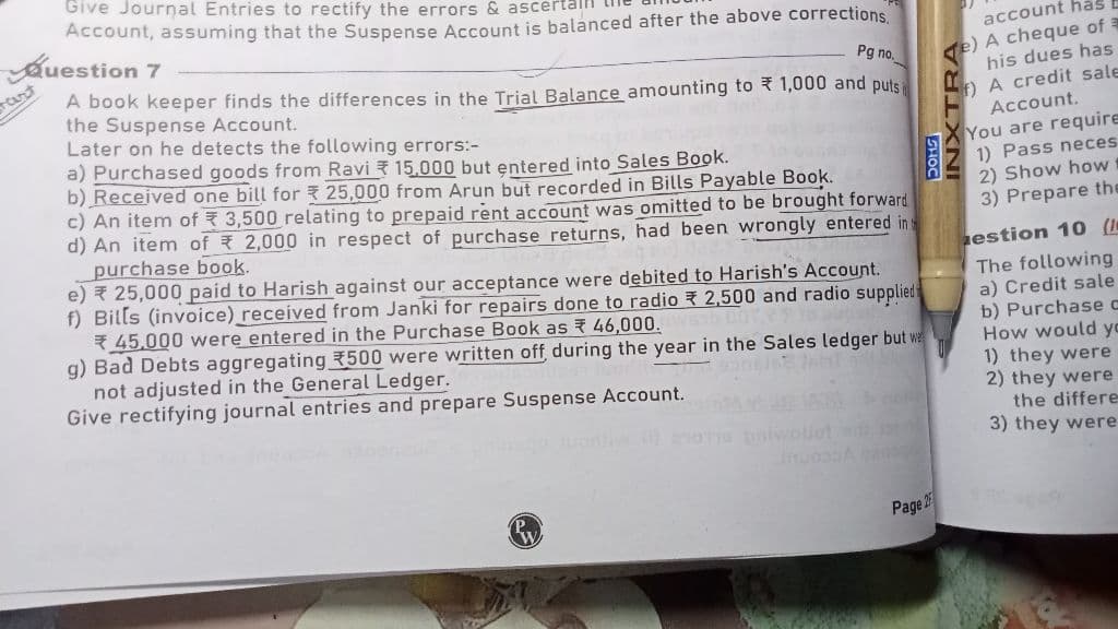 Image attached to the doubt: Facing difficulty to do rectification of errors