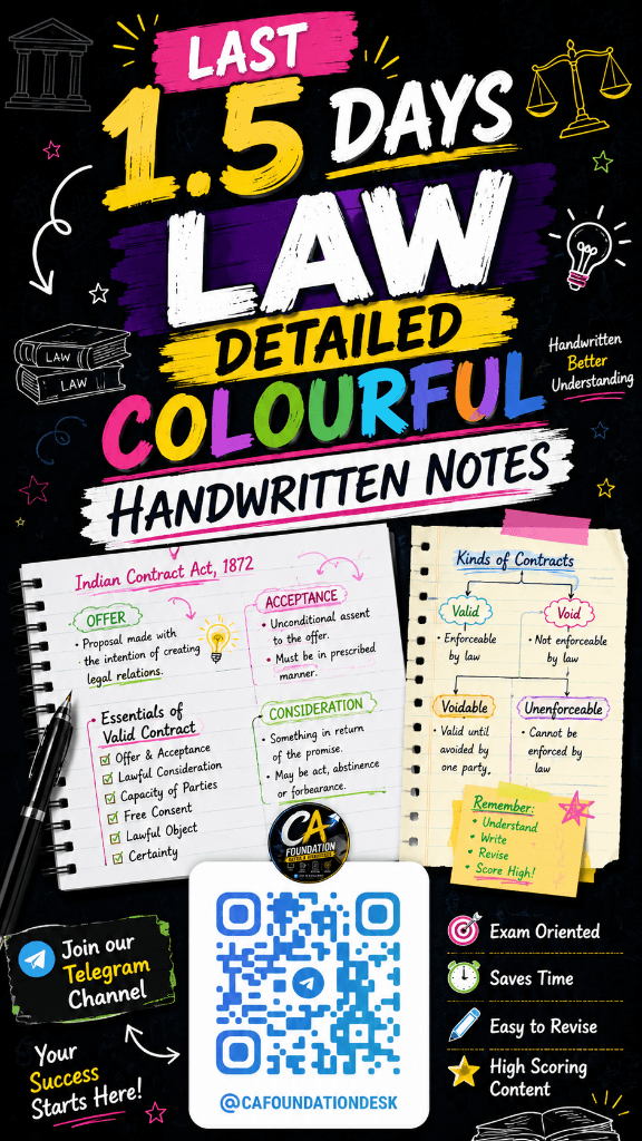 Image attached to the doubt: Last 1.5 days law revision notes detailed