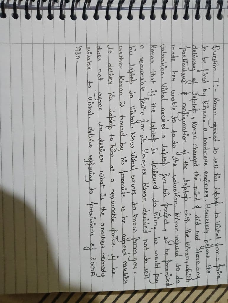 Image attached to the doubt: Solve case study