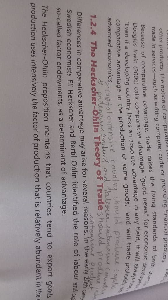 Image attached to the doubt: Muje ye chp. 9 unit 1 ke important theories of international trade nahi smj…