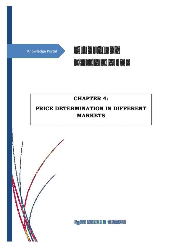 First page of Chapter 4 Price Determination in Different Markets
