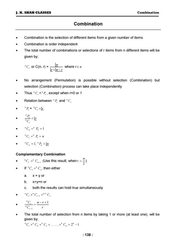 First page of Combination Notes