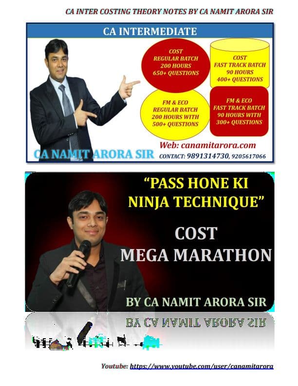 First page of Important Theory Notes by CA Namit Arora