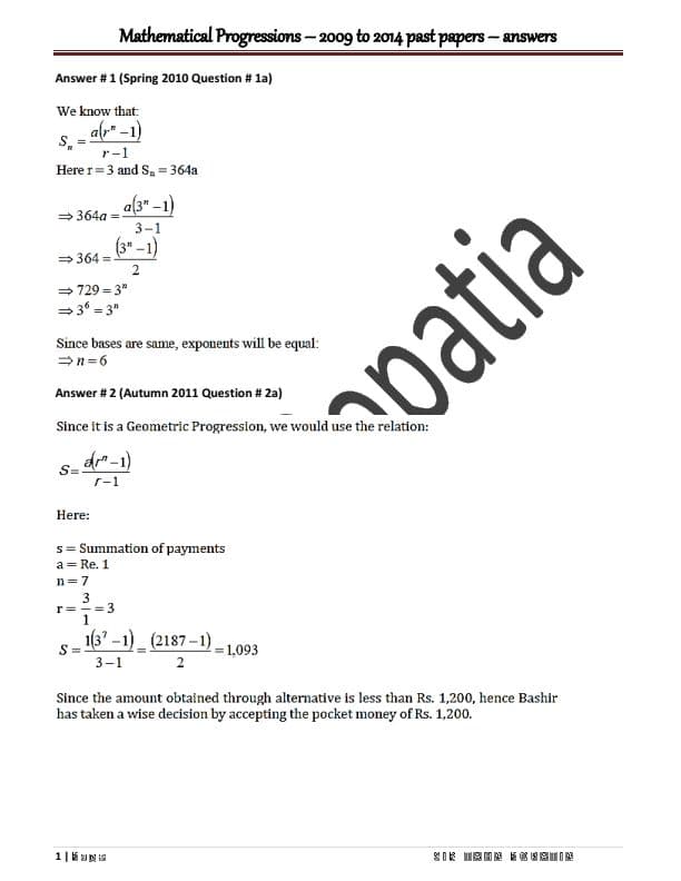 First page of Mathematics