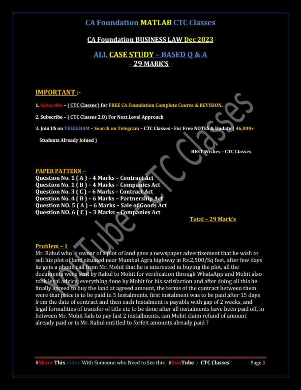 First page of Case study - Law Major concept