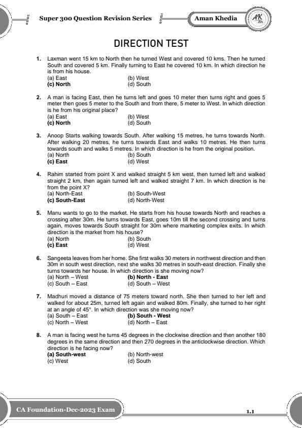 First page of LAST DAY REVISION FOR LR WITH ANSWERS