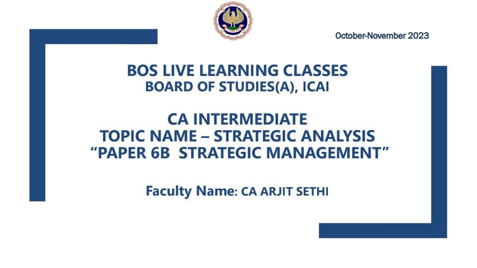 First page of ICAI SM BOS's notes. Chapter 3