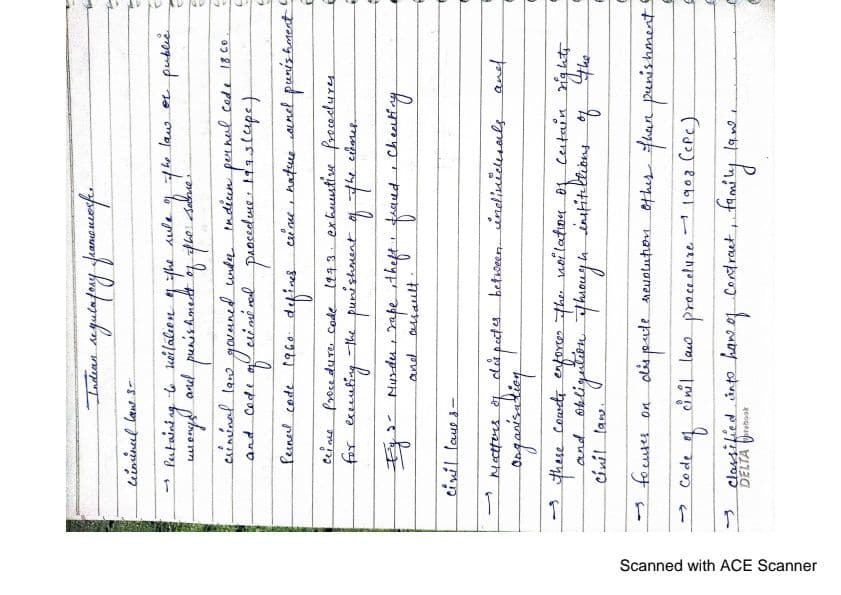 First page of Indian regulatory framework