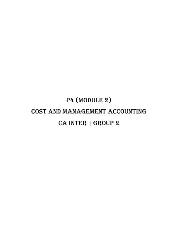 First page of CA INTERMEDIATE COSTING NOTES : MODULE 2