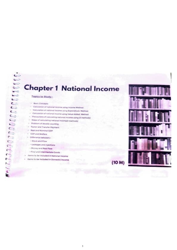 First page of Ca foundation macro economics notes