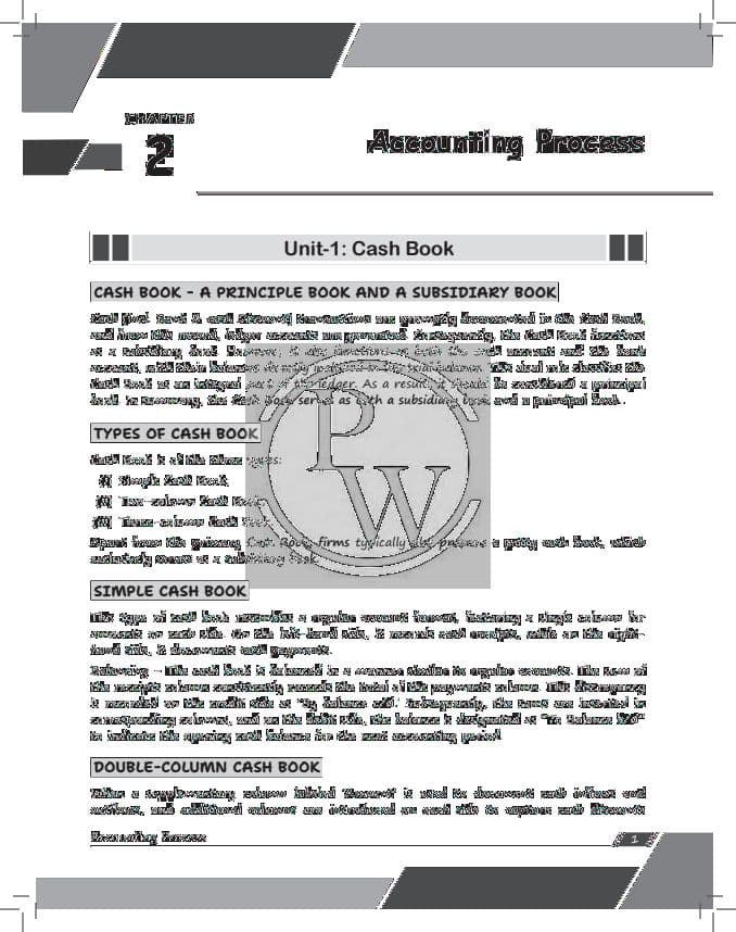 First page of Accounting process
