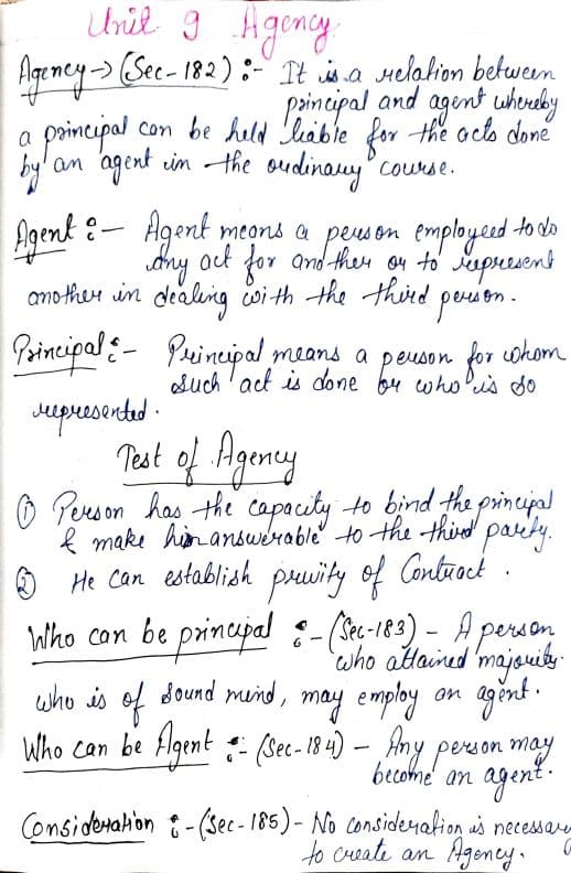 First page of Unit9-Agency notes