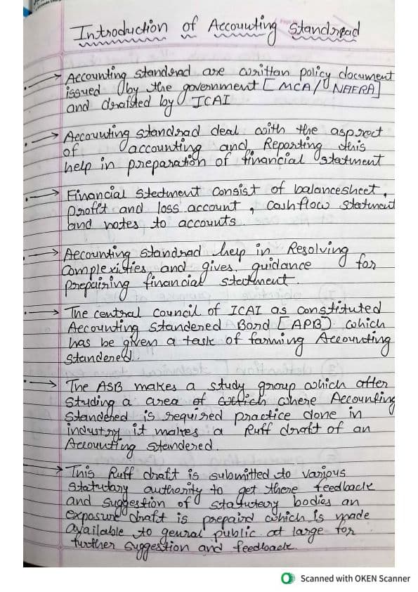 First page of As 1 with introduction part